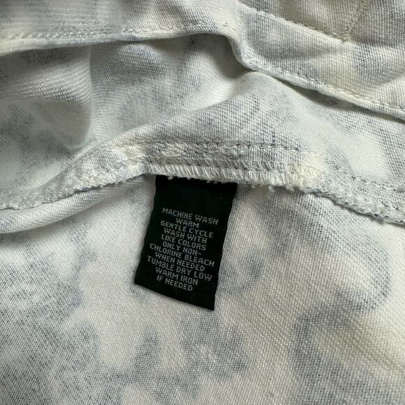 LRL Ralph Lauren Coquette Preppy Coastal Floral Denim Jacket Cropped Chic M - Picture 7 of 8